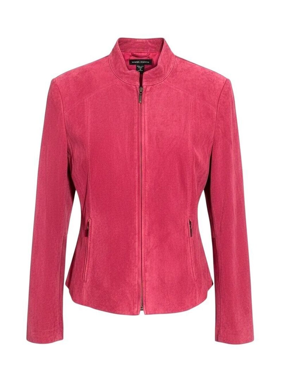 VALERIE STEVENS Womens (M) '90s Rose Pink 100% Distressed Suede ZipUp Jacket